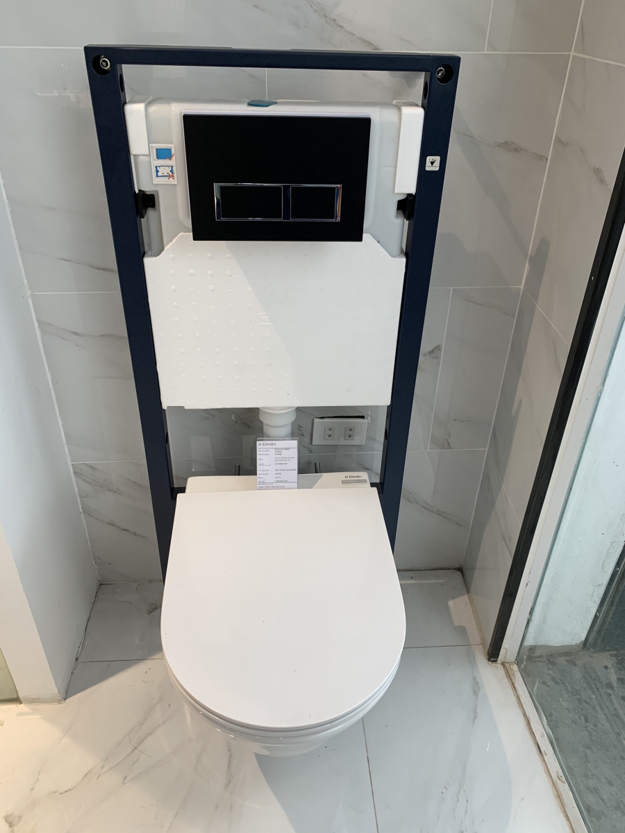 Két nước âm tường Elimen Cách setup cho nhà vệ sinh có diện tích không lớn